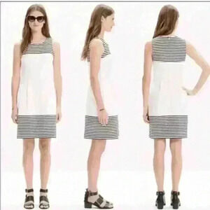 Madewell Verse Fit and Flare Dress Black & White